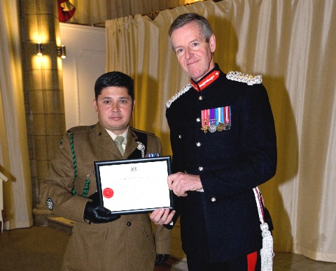Timothy Rose with Lord-Lieutenant Colonel Edward Bolitho of Cornwall