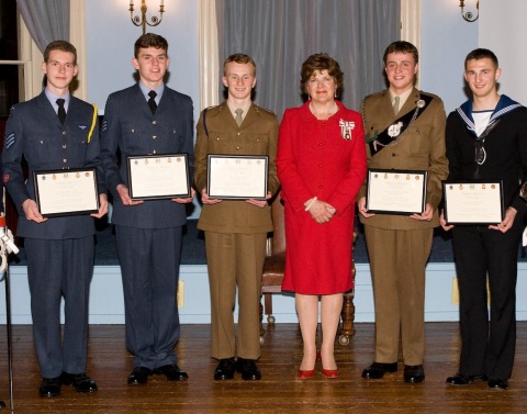 Wiltshire Cadets with the Lord-Lieutenant at the Devizes ceremony